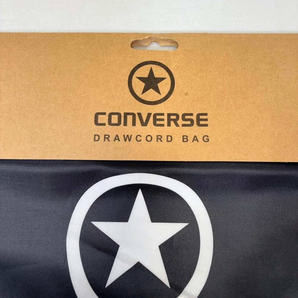 Converse All Star Drawcord Bag Black White‎ Cinch Sack Drawstring Backpack NEW
